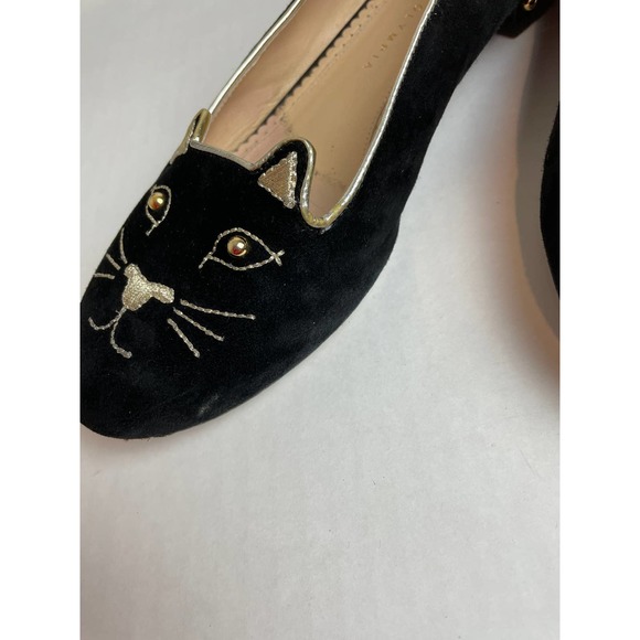Charlotte Olympia Embroidered Velvet Kitty flats - Picture 11 of 12